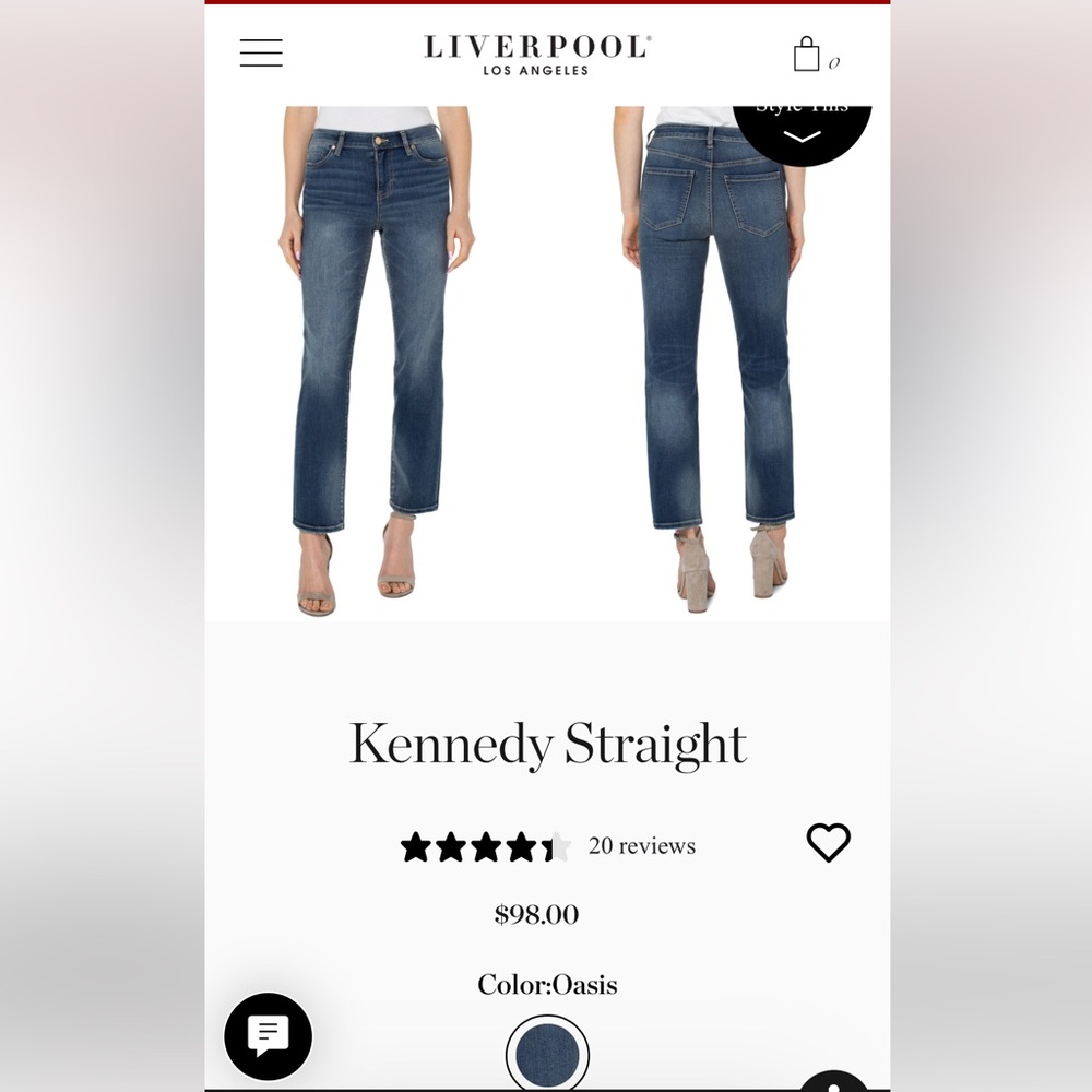 Liverpool Women's Kennedy Straight Jeans - Oasis Blue